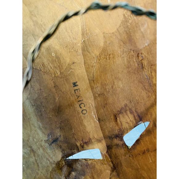 Vintage Hand Carved Wooden Folk Art Face Mask Mexico 18" Tall - Picture 9 of 11